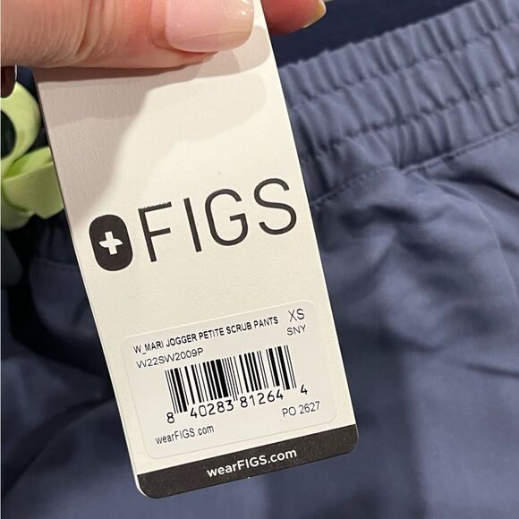 NWT Figs Mari Skinny Jogger Scrub Pants Drawstring Elastic Waistband Blue XS - Picture 7 of 11